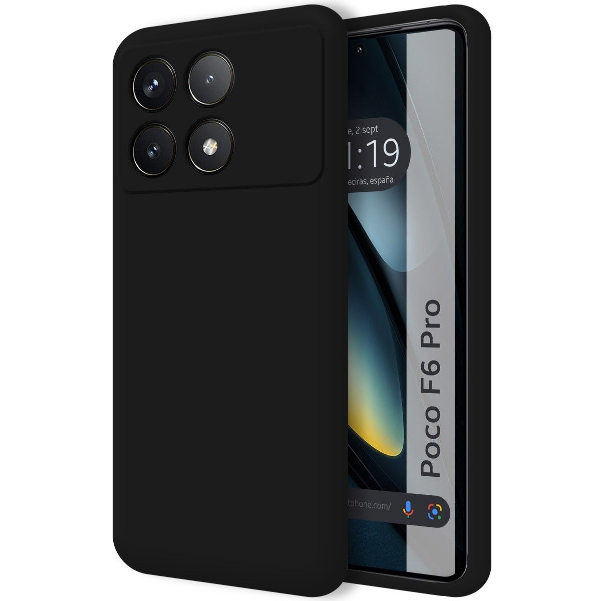 Funda Silicona Líquida Ultra Suave para Xiaomi Poco F6 Pro 5G color Negra