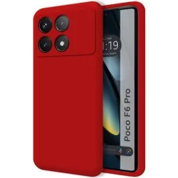 Funda Silicona Líquida Ultra Suave para Xiaomi Poco F6 Pro 5G color Roja