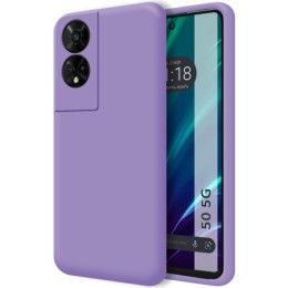 Funda Silicona Líquida Ultra Suave para TCL 50 5G color Morada