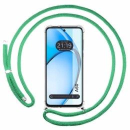 Funda Colgante Transparente para Oppo A60 4G con Cordon Verde Agua