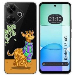 Funda Silicona Transparente para Xiaomi Redmi 13 4G diseño Jirafa Dibujos