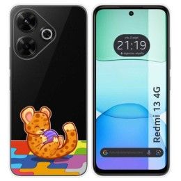 Funda Silicona Transparente para Xiaomi Redmi 13 4G diseño Leopardo Dibujos