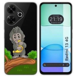 Funda Silicona Transparente para Xiaomi Redmi 13 4G diseño Mono Dibujos