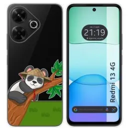 Funda Silicona Transparente para Xiaomi Redmi 13 4G diseño Panda Dibujos