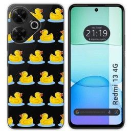 Funda Silicona Transparente para Xiaomi Redmi 13 4G diseño Pato Dibujos