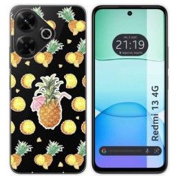 Funda Silicona Transparente para Xiaomi Redmi 13 4G diseño Piña Dibujos