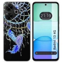 Funda Silicona Transparente para Xiaomi Redmi 13 4G diseño Plumas Dibujos