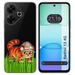 Funda Silicona Transparente para Xiaomi Redmi 13 4G diseño Tigre Dibujos