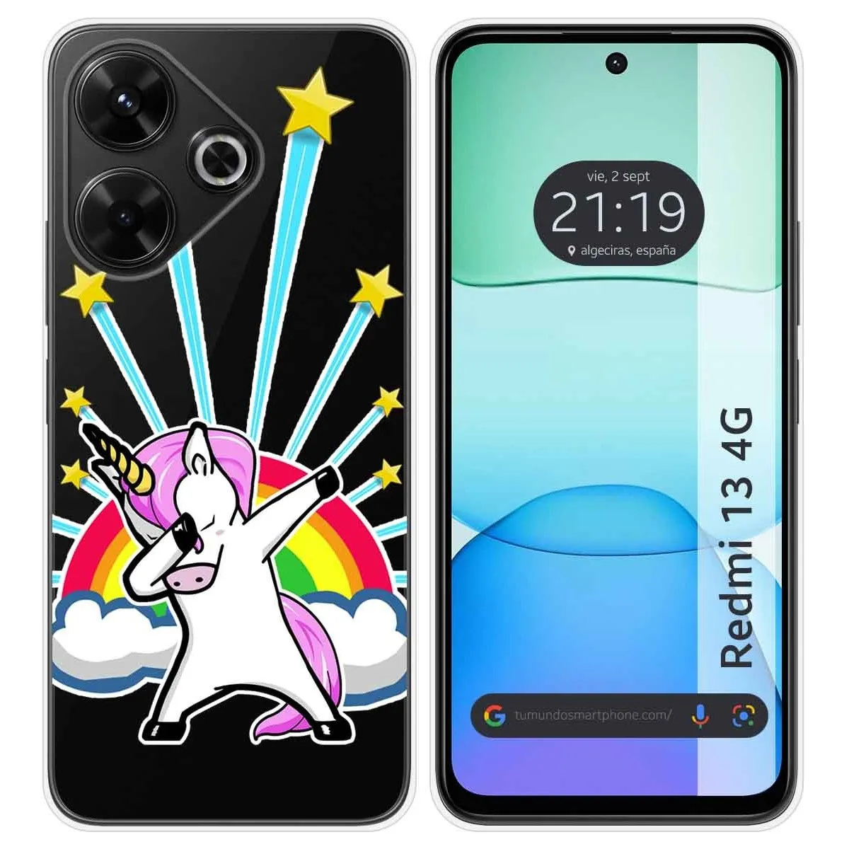 Funda Silicona Transparente para Xiaomi Redmi 13 4G diseño Unicornio Dibujos
