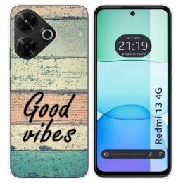 Funda Silicona para Xiaomi Redmi 13 4G diseño Madera 01 Dibujos