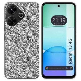 Funda Silicona para Xiaomi Redmi 13 4G diseño Letras Dibujos