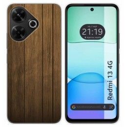 Funda Silicona para Xiaomi Redmi 13 4G diseño Madera Dibujos