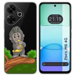 Funda Silicona Transparente para Xiaomi Poco M6 4G diseño Mono Dibujos