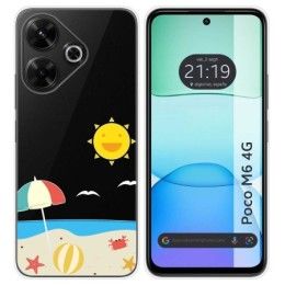 Funda Silicona Transparente para Xiaomi Poco M6 4G diseño Playa Dibujos