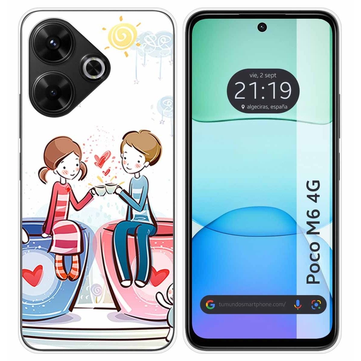 Funda Silicona para Xiaomi Poco M6 4G diseño Café Dibujos