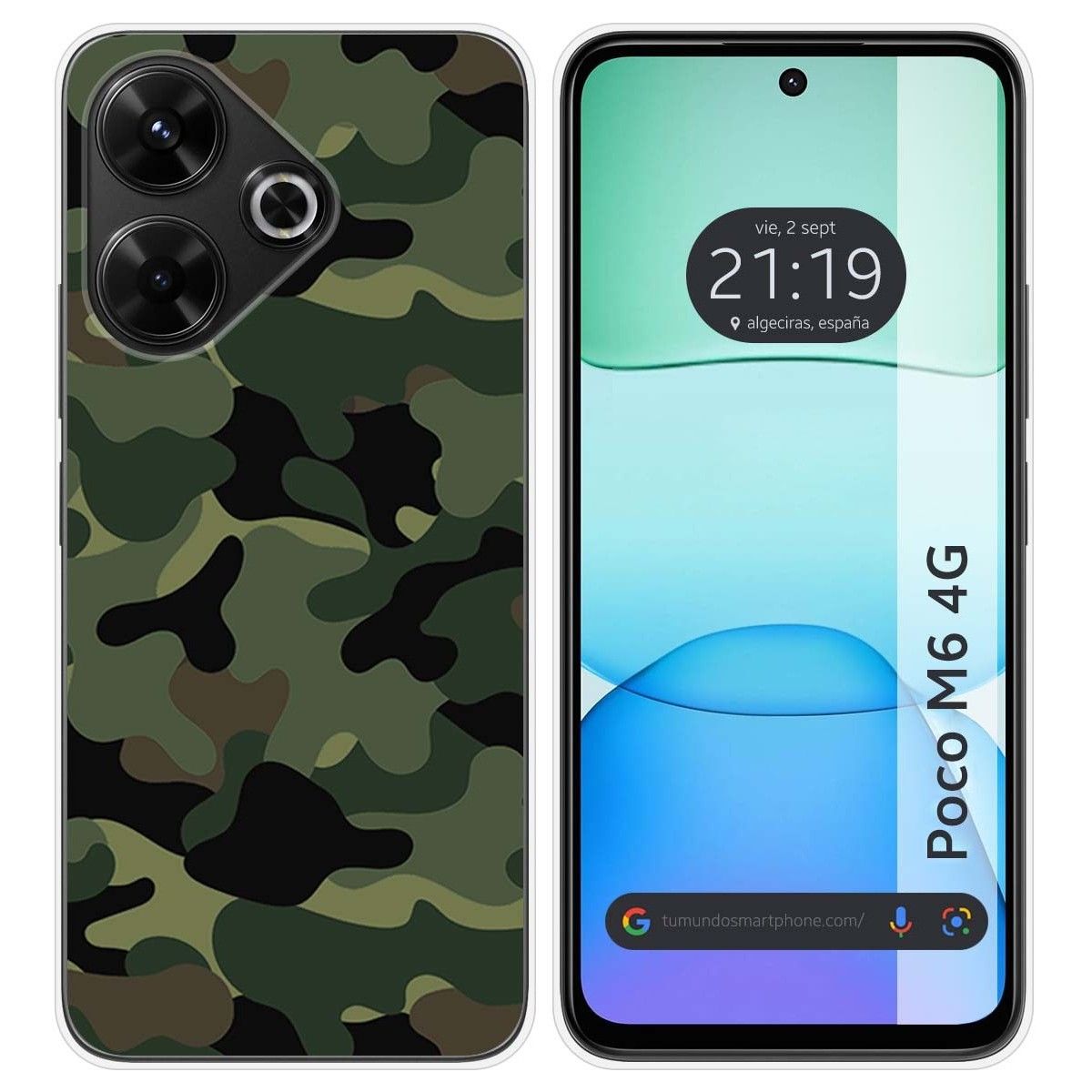 Funda Silicona para Xiaomi Poco M6 4G diseño Camuflaje Dibujos