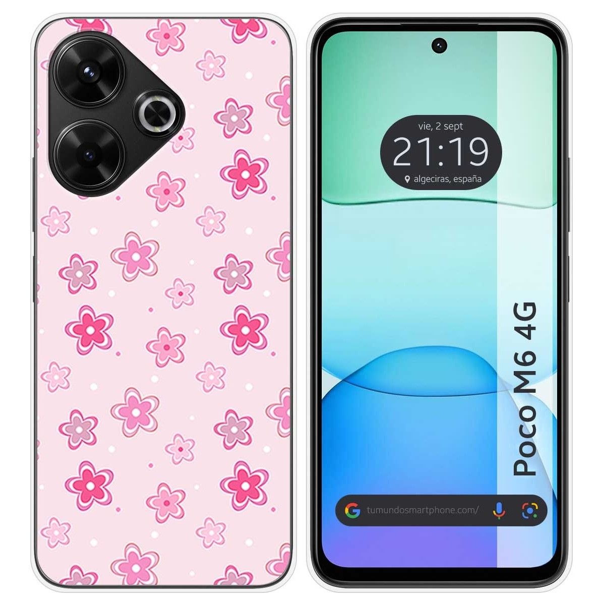 Funda Silicona para Xiaomi Poco M6 4G diseño Flores Dibujos