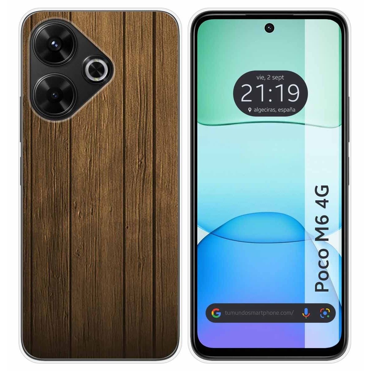 Funda Silicona para Xiaomi Poco M6 4G diseño Madera Dibujos