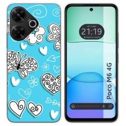 Funda Silicona para Xiaomi Poco M6 4G diseño Mariposas Dibujos