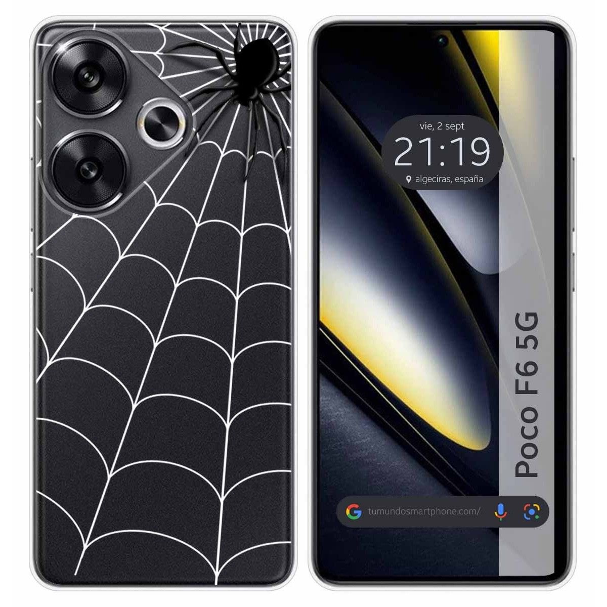 Funda Silicona Transparente para Xiaomi Poco F6 5G diseño Araña Dibujos