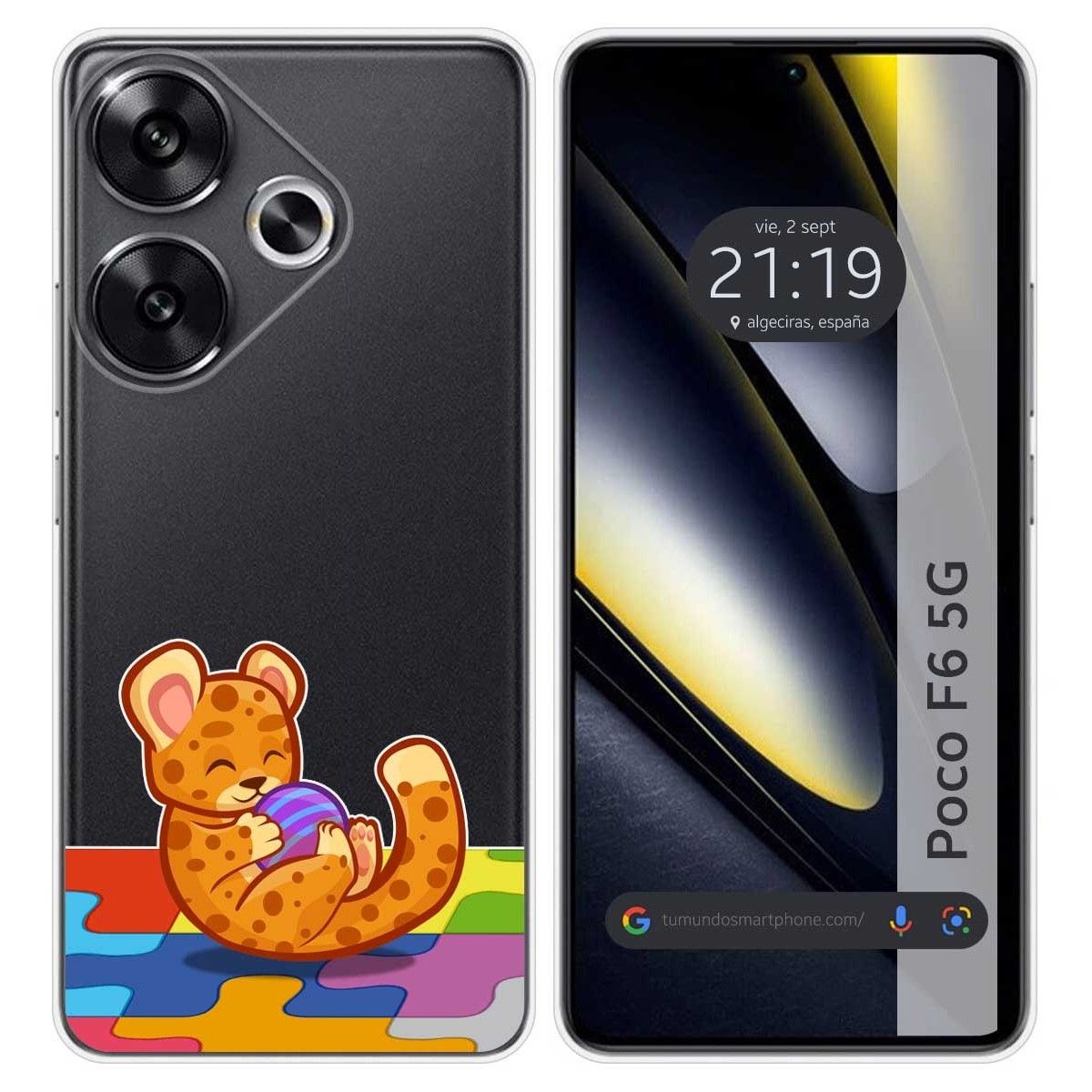 Funda Silicona Transparente para Xiaomi Poco F6 5G diseño Leopardo Dibujos