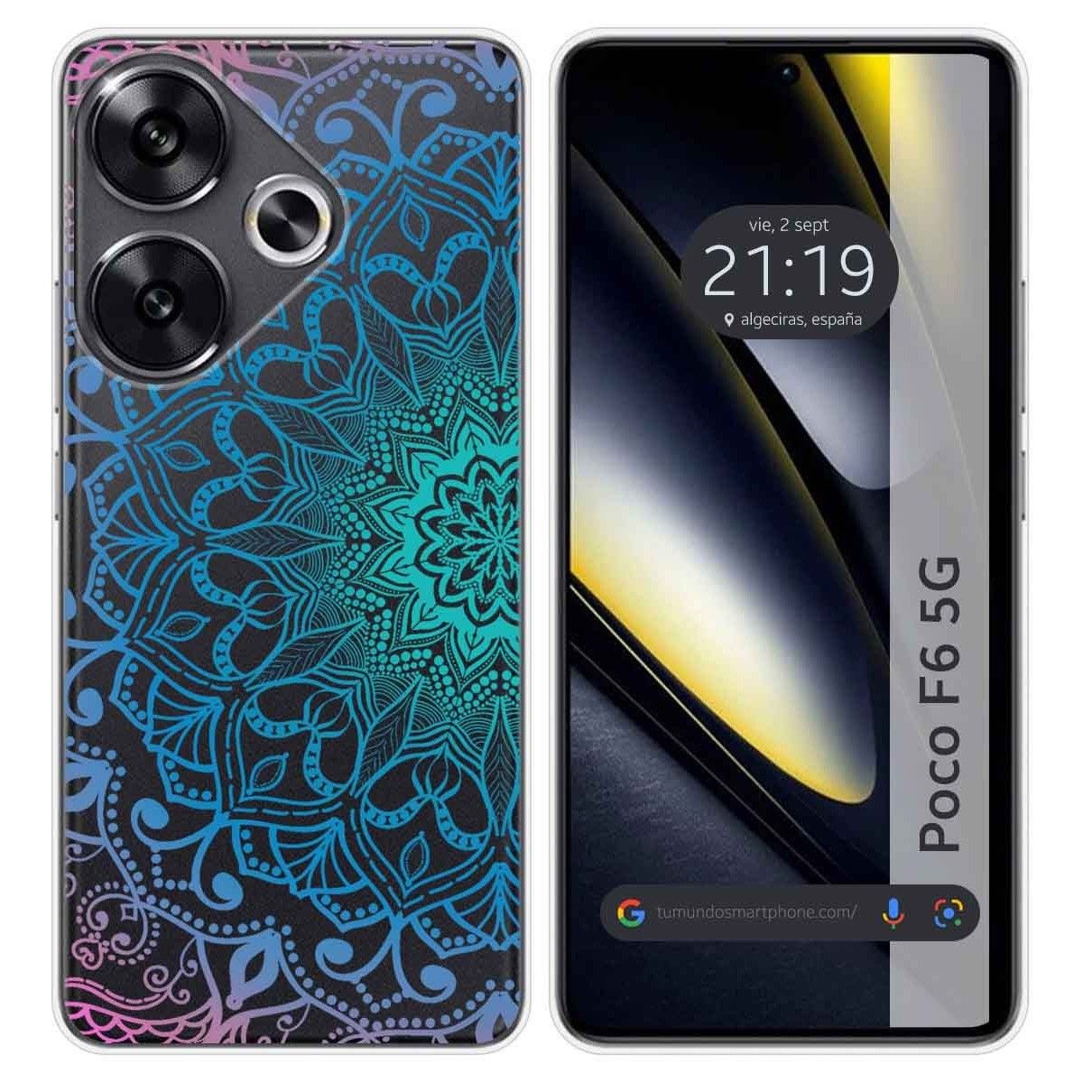 Funda Silicona Transparente para Xiaomi Poco F6 5G diseño Mandala Dibujos