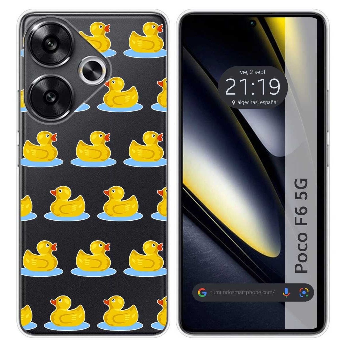 Funda Silicona Transparente para Xiaomi Poco F6 5G diseño Pato Dibujos