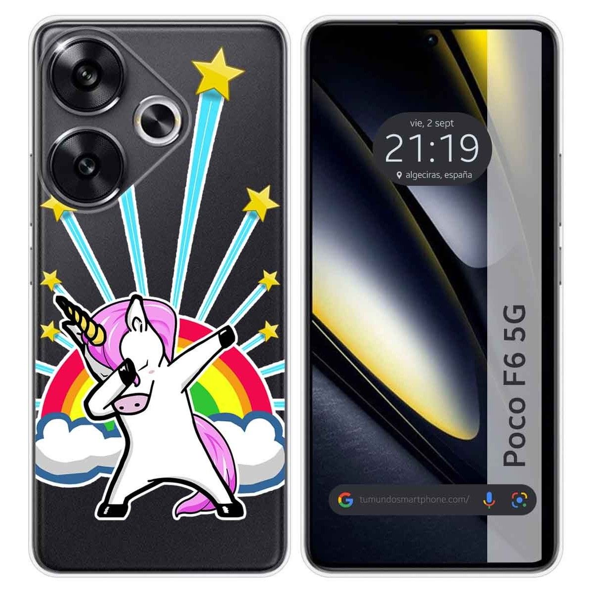 Funda Silicona Transparente para Xiaomi Poco F6 5G diseño Unicornio Dibujos