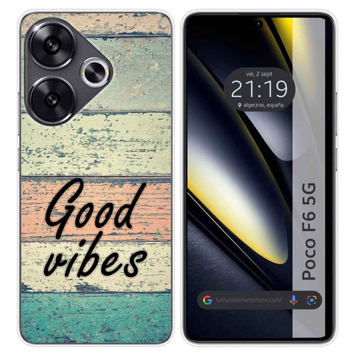 Funda Silicona para Xiaomi Poco F6 5G diseño Madera 01 Dibujos