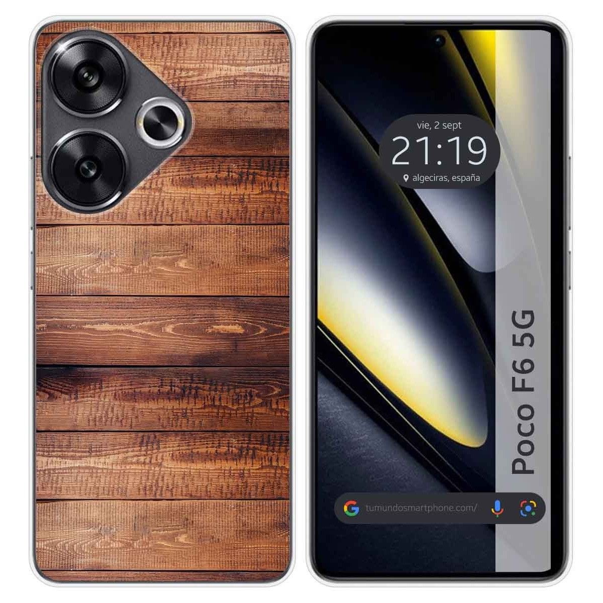 Funda Silicona para Xiaomi Poco F6 5G diseño Madera 02 Dibujos