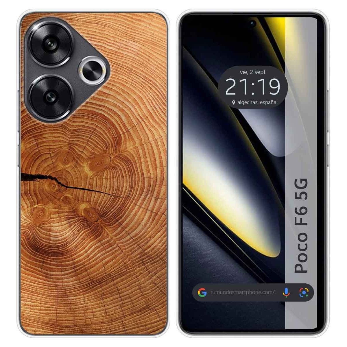 Funda Silicona para Xiaomi Poco F6 5G diseño Madera 04 Dibujos