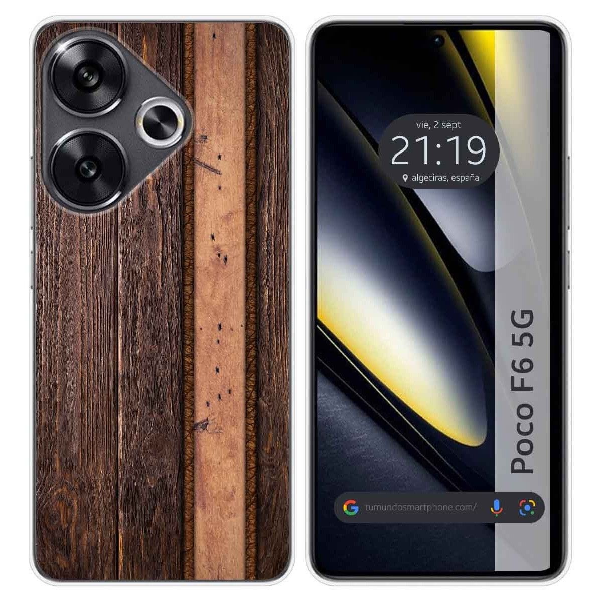 Funda Silicona para Xiaomi Poco F6 5G diseño Madera 05 Dibujos