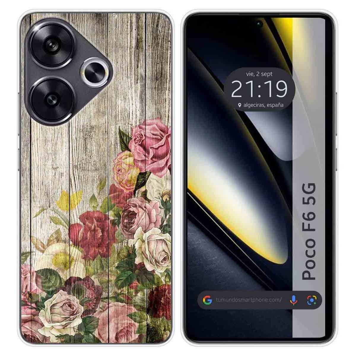 Funda Silicona para Xiaomi Poco F6 5G diseño Madera 08 Dibujos