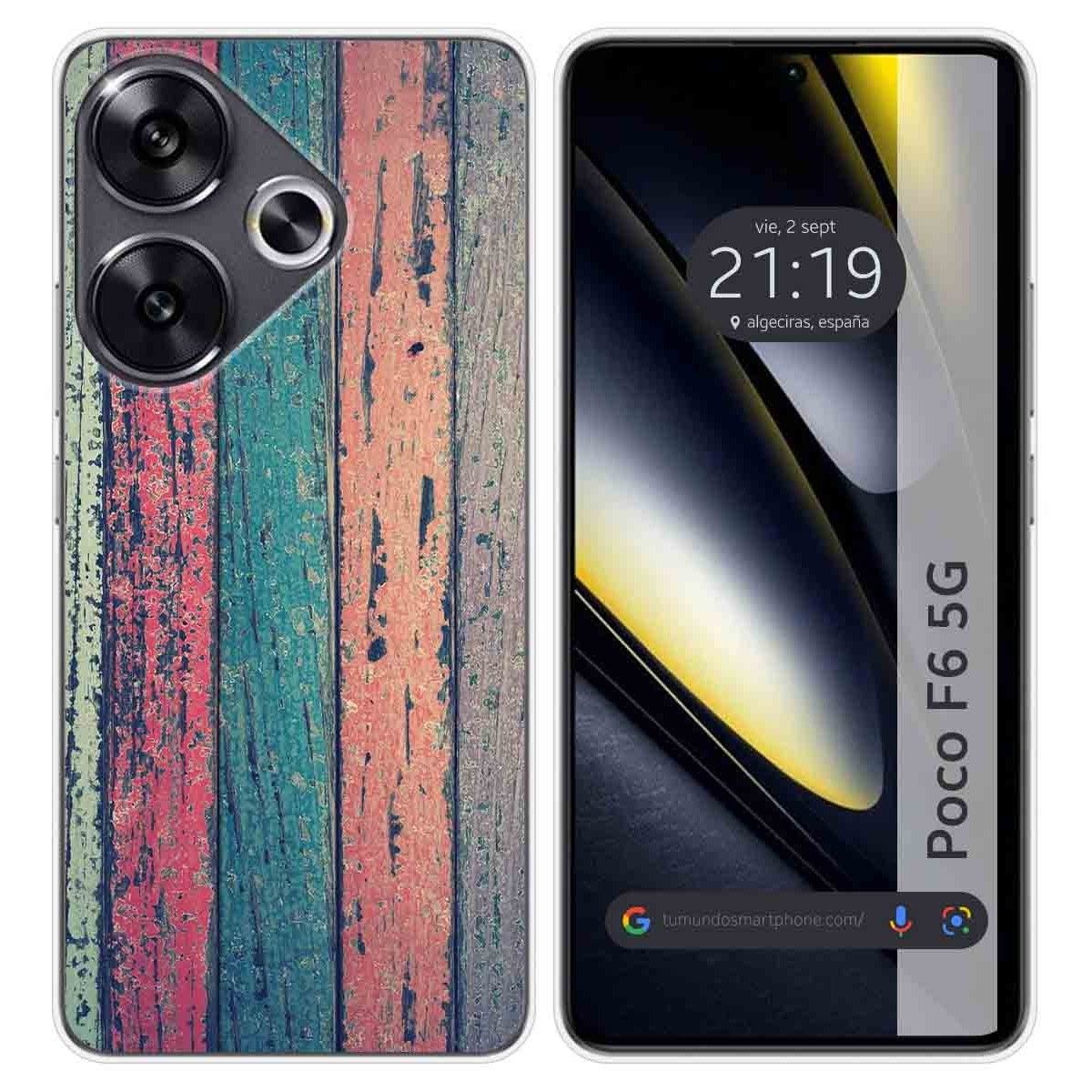 Funda Silicona para Xiaomi Poco F6 5G diseño Madera 10 Dibujos