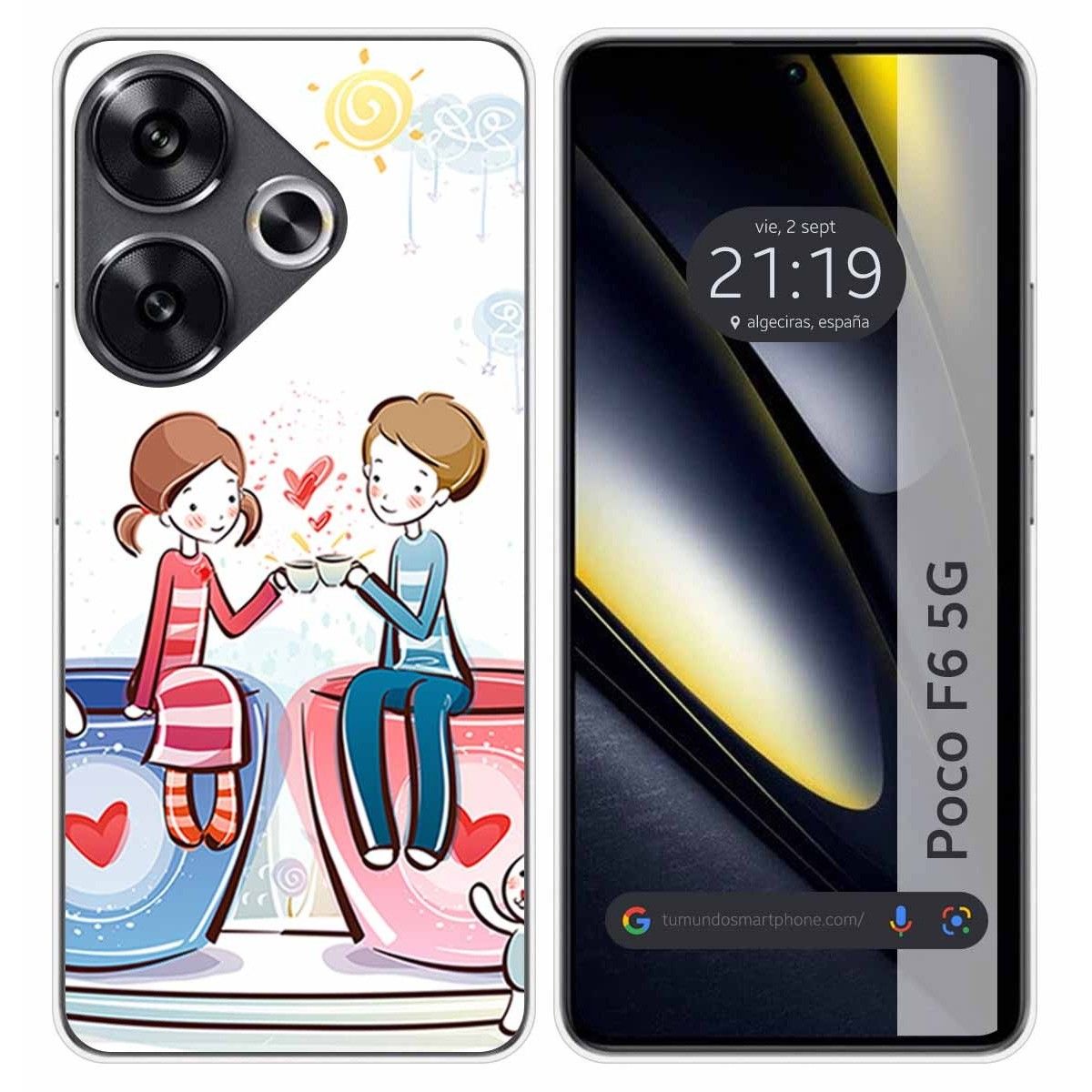 Funda Silicona para Xiaomi Poco F6 5G diseño Café Dibujos