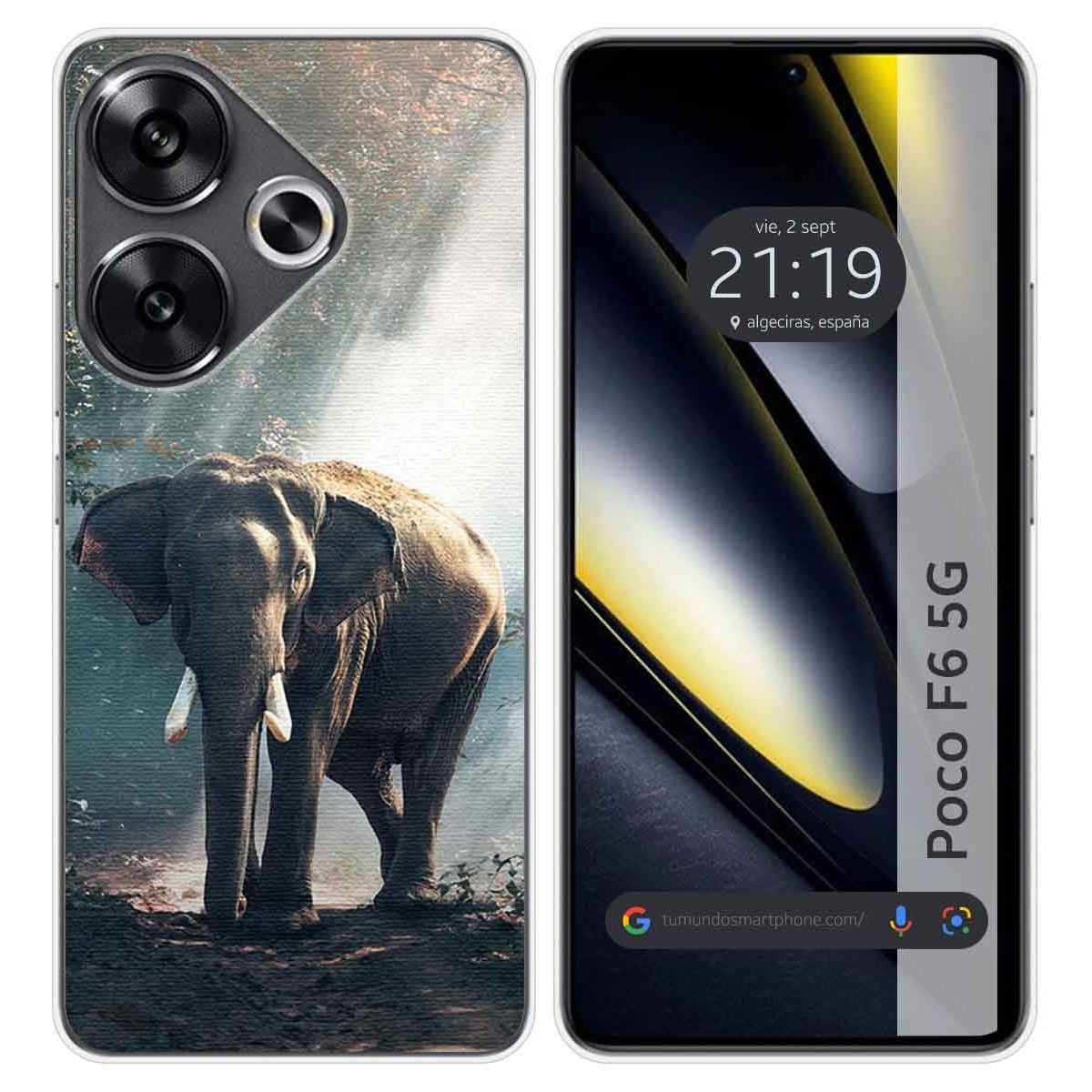 Funda Silicona para Xiaomi Poco F6 5G diseño Elefante Dibujos