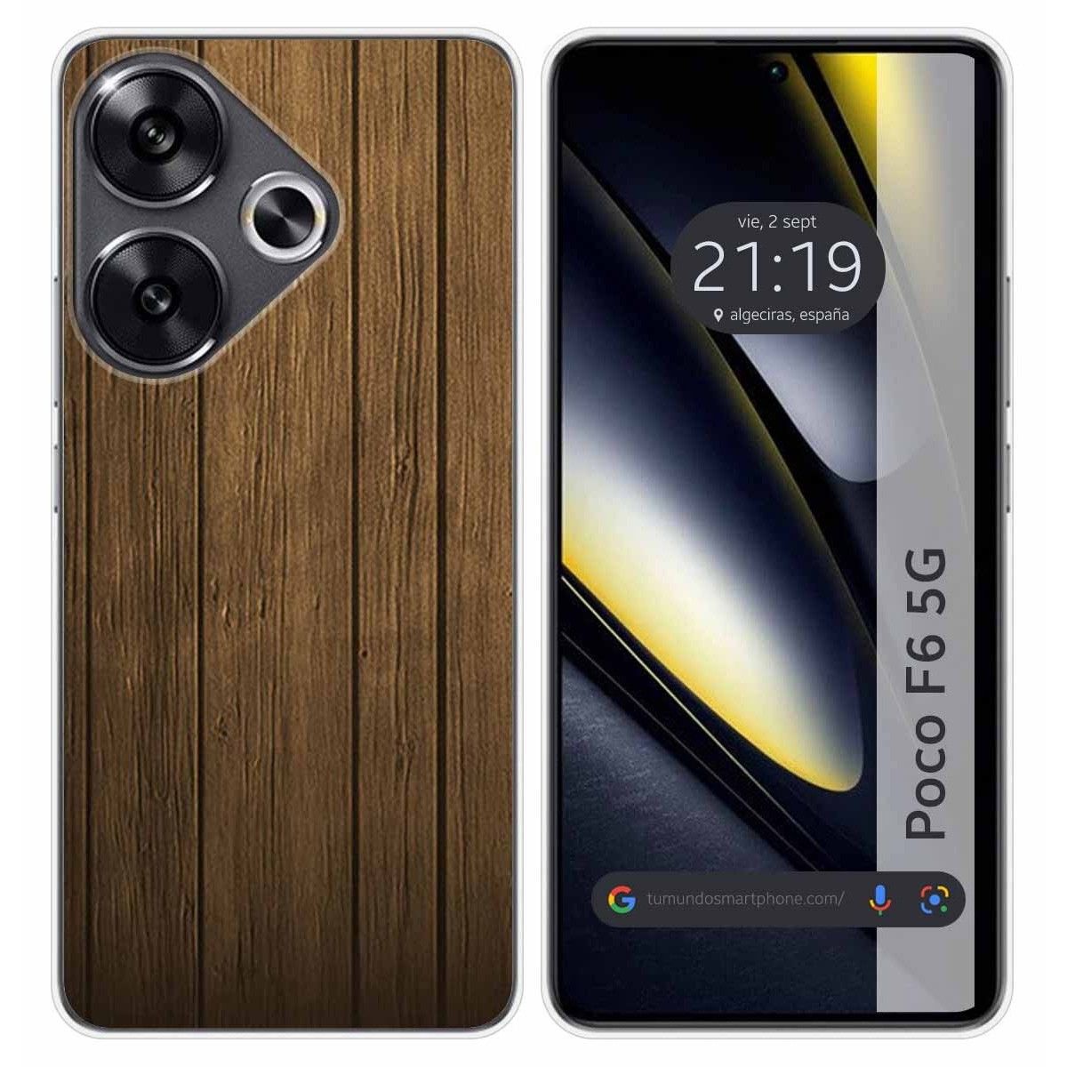 Funda Silicona para Xiaomi Poco F6 5G diseño Madera Dibujos