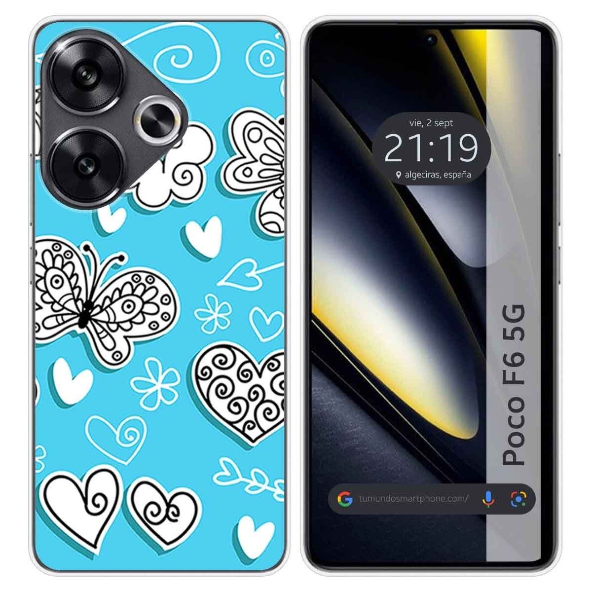 Funda Silicona para Xiaomi Poco F6 5G diseño Mariposas Dibujos