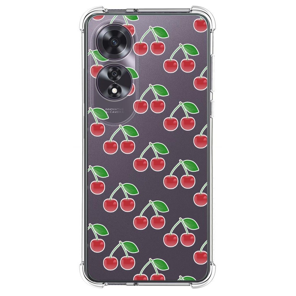 Funda Silicona Antigolpes para Oppo A60 4G diseño Cerezas Dibujos