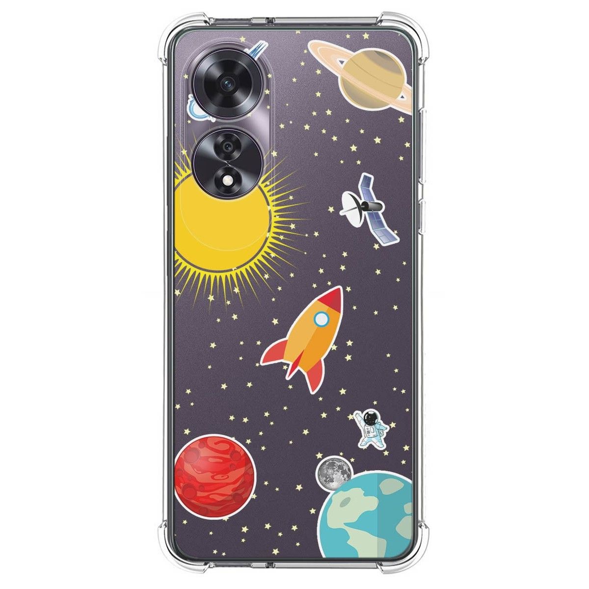 Funda Silicona Antigolpes para Oppo A60 4G diseño Espacio Dibujos