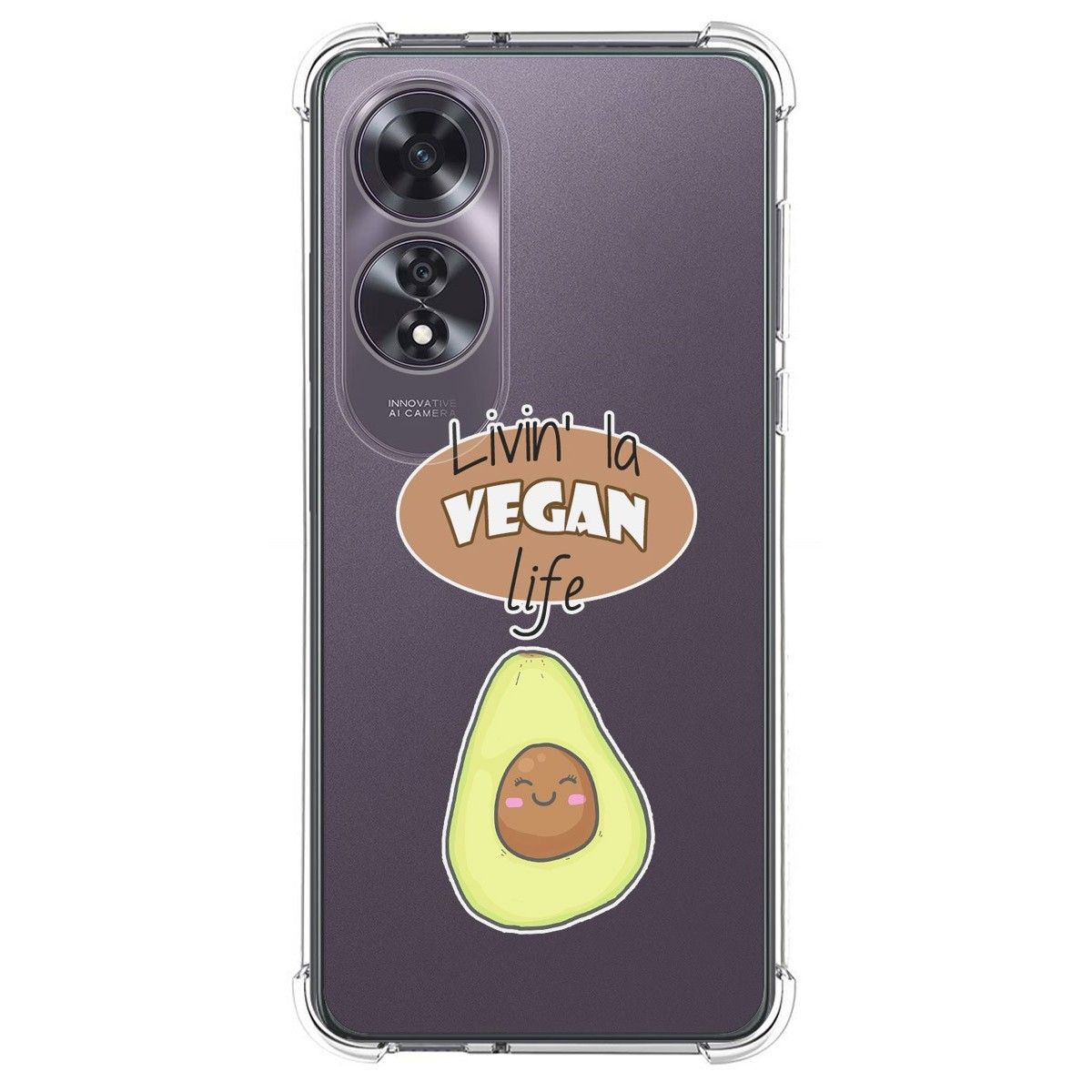 Funda Silicona Antigolpes para Oppo A60 4G diseño Vegan Life Dibujos