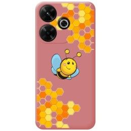 Funda Silicona Líquida Rosa para Xiaomi Redmi 13 4G diseño Abeja Dibujos