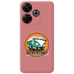 Funda Silicona Líquida Rosa para Xiaomi Redmi 13 4G diseño Adventure Dibujos