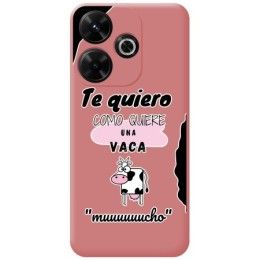 Funda Silicona Líquida Rosa para Xiaomi Redmi 13 4G diseño Vaca Dibujos