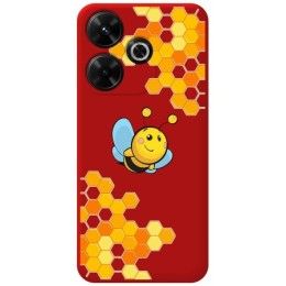 Funda Silicona Líquida Roja para Xiaomi Redmi 13 4G diseño Abeja Dibujos