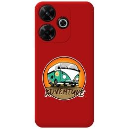 Funda Silicona Líquida Roja para Xiaomi Redmi 13 4G diseño Adventure Dibujos