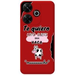 Funda Silicona Líquida Roja para Xiaomi Redmi 13 4G diseño Vaca Dibujos