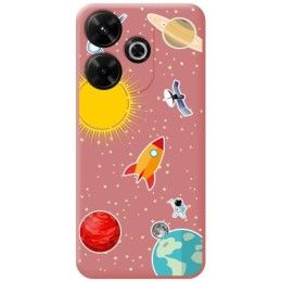 Funda Silicona Líquida Rosa para Xiaomi Poco M6 4G diseño Espacio Dibujos