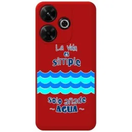 Funda Silicona Líquida Roja para Xiaomi Poco M6 4G diseño Agua Dibujos