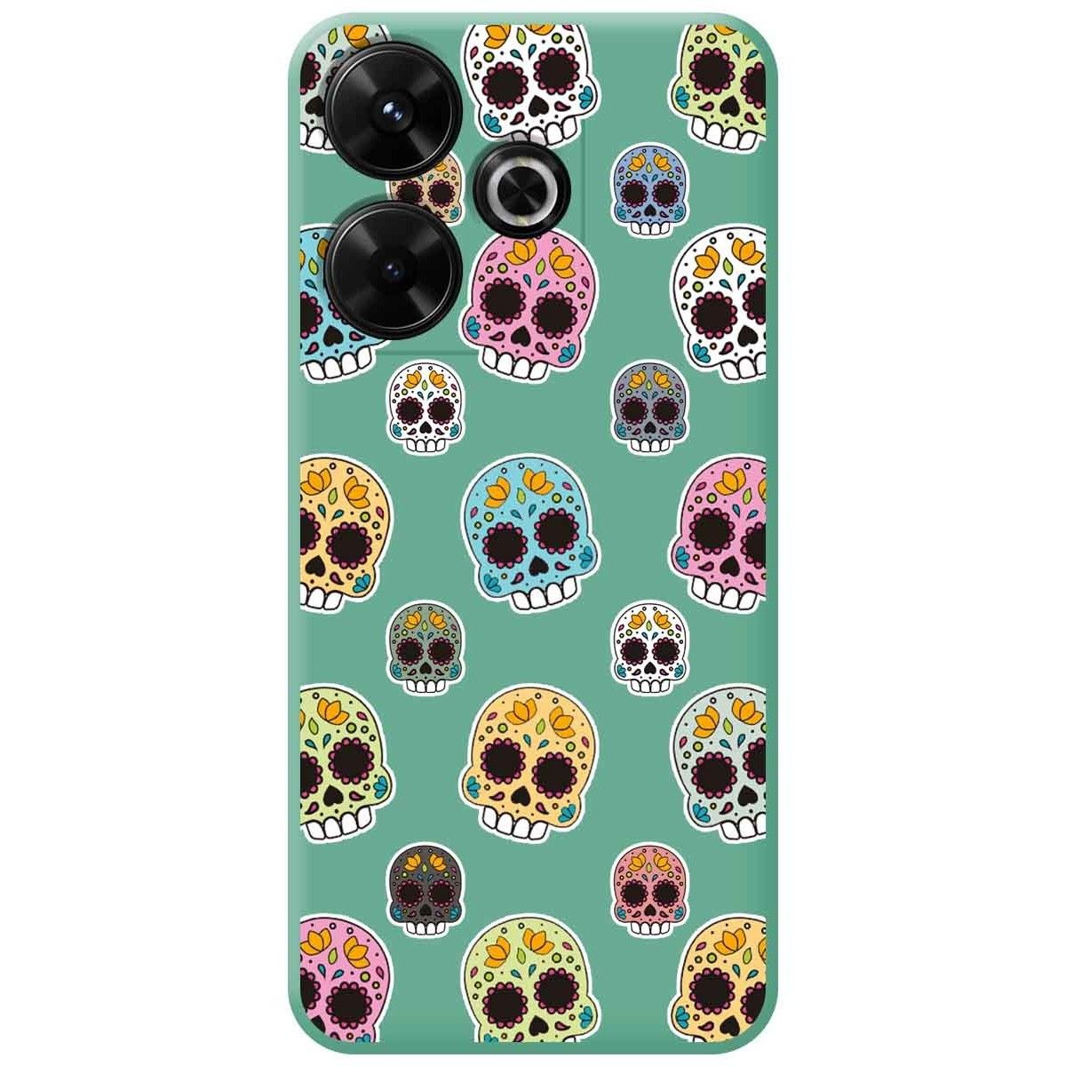 Funda Silicona Líquida Verde para Xiaomi Poco M6 4G diseño Catrina Dibujos